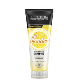 john frieda go blonder lightening shampoo 250ml bottle, john frieda go blonder shampoo in use John Frieda Go Blonder Lightening Shampoo - 250ml John Frieda Go Blonder Shampoo - 250ml john-frieda, lightening-shampoo, blonde-hair-care, shampoo-for-blondes, hair-lightening, natural-ingredients, chamomile-extract, lemon-extract, ai-generated, hair-care