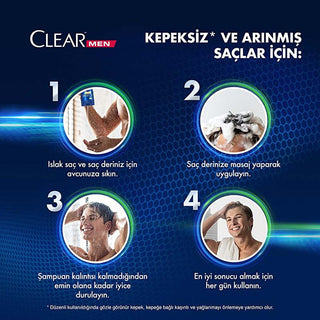 Clear Men Shampoo Legend Cristiano Ronaldo Limited Edition - Front View, Clear Men Anti-Dandruff Shampoo - Product Features, Clear Men Shampoo 350ml - Application Clear Men Shampoo Legend by CR7 Cristiano Ronaldo - Anti-Dandruff Formula for Men | 350 ml Clear Men Shampoo by Cristiano Ronaldo - 350ml clear-men-shampoo, cr7-shampoo, anti-dandruff, men-hair-care, nourishing-shampoo, sea-salt-formula, scalp-care, 3zero-tech, men-beauty, ai-generated