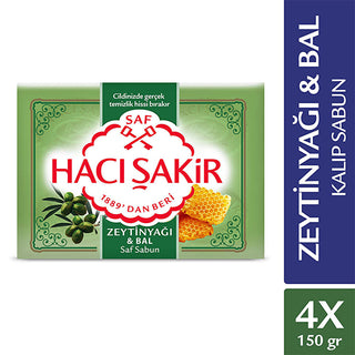 Hacı Şakir Soap Bulk Set - Olive Oil & Honey 4 x 5.3 oz | Traditional Turkish