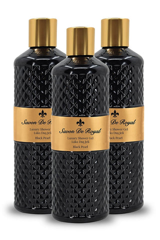 Savon de Royal Pearl Shower Gel Black 500 Ml x3