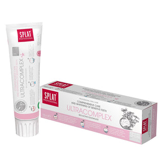 splat ultra complex toothpaste 100ml packaging, splat ultra complex toothpaste applied on toothbrush Splat Ultra Complex Toothpaste - Strengthens Teeth, Supports Gum Health | 100 ml Splat Ultra Complex Toothpaste 100 ml splat, toothpaste, oral-care, teeth-whitening, gum-health, hydroxyapatite, gentle-formula, daily-maintenance, fresh-breath, ai-generated