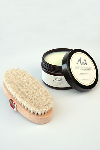 MAR'LE Anti-Cellulite Care Cream 300 ml 100% Natural Horsehair Cellulite Brush