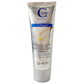 claderm cleansing clay mask packaging, claderm clay mask application, claderm collagen cleansing clay mask Claderm Cleansing Clay Mask - Collagen Support for Improved Skin Elasticity | 1.7 fl. oz. Claderm Cleansing Clay Mask - Collagen Support claderm, cleansing-clay-mask, collagen-support, skincare, healthy-skin, glowing-skin, all-skin-types, facial-mask, ai-generated, beauty-product