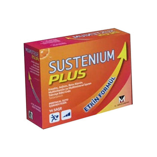 sustenium plus 14 sachet packaging, sustenium plus 14 sachet with glass of water, sustenium plus ingredients overview Sustenium Plus 14 Saşe - Vitamin & Mineral Supplement | 14 Packs Sustenium Plus 14 Saşe - Vitamin & Mineral Supplement sustenium-plus, dietary-supplement, fitness-nutrition, vitamins-and-minerals, creatine, health-supplement, athletic-performance, gluten-free, flavored-supplement, ai-generated