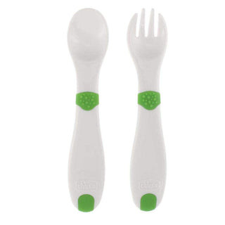 Chicco My First Spoon and Fork Set Green 12 Months+