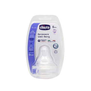 Chicco Baby Bottle Teat 2 Pack Silicone Fast Flow 4 Months+