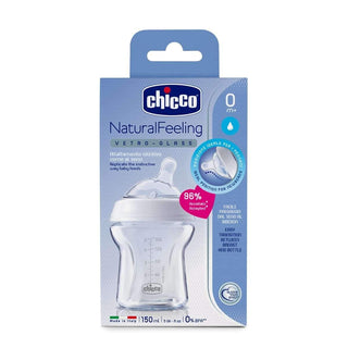 Chicco Glass Baby Bottle Natural Feeling 150ml 0 Month+