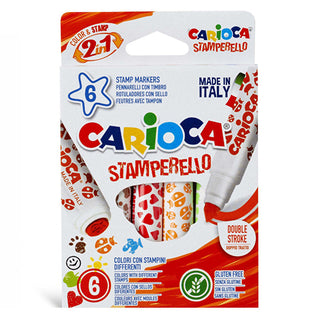 Stamperello Markers 6 Pack - Non-Toxic Washable Ink | Vibrant Colors