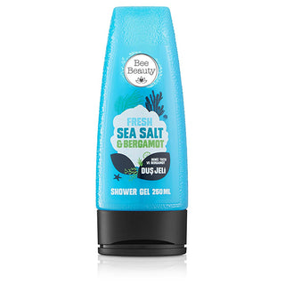 bee beauty sea salt and bergamot shower gel bottle, bee beauty cleansing shower gel with sea salt Bee Beauty Sea Salt & Bergamot Shower Gel - Nourishing with Invigorating Scent | 8.45 fl. oz. Bee Beauty Sea Salt & Bergamot Shower Gel - Refreshing Cleanse bee-beauty, shower-gel, sea-salt, bergamot, moisturizing, bath-products, self-care, refreshing, cleanser, ai-generated
