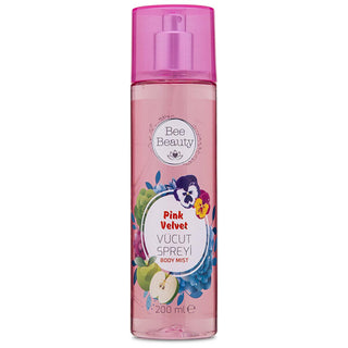 bee beauty pink velvet body spray 200 ml packaging, refreshing fragrance body spray by bee beauty, bee beauty pink velvet body spray on a white background Bee Beauty Pink Velvet Body Spray - Refreshing Fragrance for All Occasions | 6.76 fl. oz. Bee Beauty Pink Velvet Body Spray - Refreshing Scent bee-beauty, pink-velvet-body-spray, fragrant-spray, body-spray, light-fragrance, refreshing-scent, signature-scent, personal-care, beauty-products, ai-generated