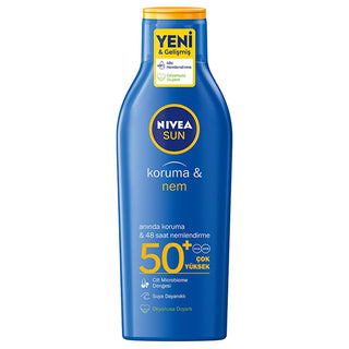 nivea sun spf50 lotion bottle, nivea sun spf50 applying on skin, nivea sun spf50 water resistant, nivea sun spf50 packaging detail NIVEA Sun SPF50+ Sunscreen Lotion - 48 Hour Moisturizing Protection for All Skin Types | 200 ml NIVEA Sun SPF50+ Sunscreen Lotion - 48 Hour Moisturizing nivea, sunscreen, spf50, moisturizing, beach, sun-protection, outdoor, skin-care, water-resistant, ai-generated