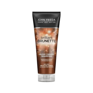 john fried brunett color care shampoo 250ml, bottle of john fried brunett shampoo for brown hair John Frieda Brilliant Brunette Color Care Shampoo - 250ml John Frieda Brunette Shampoo - 250ml Color Care john-frieda, brunette-shampoo, color-care, 250ml-shampoo, brown-hair, color-vibrancy, hair-care, hydrating-shampoo, moisturizing-shampoo, ai-generated
