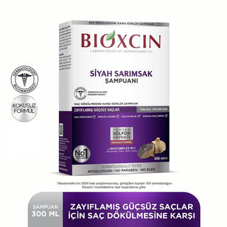bioxcin-black-garlic-shampoo-300ml, natural-hair-care-bioxcin, black-garlic-extract-shampoo Bioxcin Black Garlic Shampoo - Natural Hair Care for Men and Women | 300 ml Bioxcin Black Garlic Shampoo - Natural Hair Care 300ml bioxcin, black-garlic-shampoo, natural-hair-care, hair-loss-treatment, hypoallergenic, men-and-women, hair-care-products, vegan-friendly, ai-generated, no-parabens
