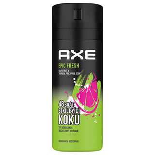 axe epic fresh deodorant and body spray 150ml, axe epic fresh packaging, axe epic fresh grapefruit and pineapple fragrance Axe Epic Fresh Deodorant & Body Spray - 48 Hour Freshness for Men | 5.07 fl oz Axe Epic Fresh Deodorant & Body Spray - 48H Freshness axe, men-deodorant, body-spray, freshness, 48-hour-protection, dual-action, citrus-fragrance, tropical, aromatic, ai-generated