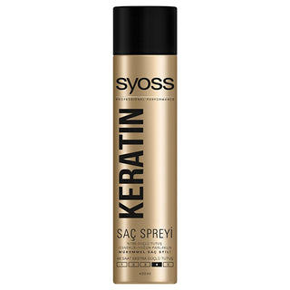 syoss keratin hair spray bottle, syoss extra strong hold hair spray in use Syoss Keratin Hair Spray - Extra Strong Hold | 400 ml Syoss Keratin Hair Spray - Strong Hold | 400 ml syoss, keratin-hair-spray, strong-hold, hair-care, hairstyling, extra-hold, shine, hair-products, ai-generated, 400ml