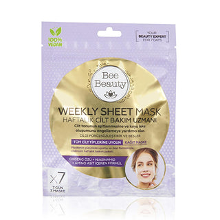 bee beauty 7 count facial mask set, vegan facial masks for glowing skin, paper face masks for daily skincare Bee Beauty 7-Count Kağıt Yüz Maskesi - Vegan Formula for Glowing Skin | 7 Sheets Bee Beauty 7-Count Vegan Facial Mask Set bee-beauty, facial-masks, vegan-skincare, skin-care, paper-masks, self-care, hydration, sensitive-skin, beauty, ai-generated