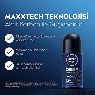nivea men deep dimension roll-on deodorant 50ml NIVEA Men Deep Dimension Roll-On Deodorant - Long-Lasting Protection for Men | 50ml NIVEA Men Deep Dimension Roll-On Deodorant - 50ml nivea, men-deodorant, roll-on-deodorant, body-care, long-lasting-protection, activated-charcoal, masculine-fragrance, anti-perspirant, dark-wood-scent, ai-generated