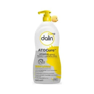 dalin body lotion bottle, dalin lotion application on skin Dalin Body Lotion - Sensitive Skin | 16.9 fl oz Dalin Body Lotion - Sensitive Skin | 16.9 fl oz dalin, body-lotion, sensitive-skin, for-infants, for-children, for-adults, dry-skin-relief, moisturizer, ai-generated, skincare