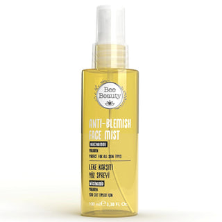 bee beauty blemish defense facial mist 100 ml, bottle of bee beauty blemish defense facial mist, bee beauty skincare facial mist application Bee Beauty Blemish Defense Facial Mist - Brightening and Pore-Minimizing | 100 ml Bee Beauty Blemish Defense Facial Mist 100 ml bee-beauty, blemish-defense, facial-mist, skin-care, blemish-treatment, all-skin-types, niacinamide, salicylic-acid, ai-generated, hydrating-mist