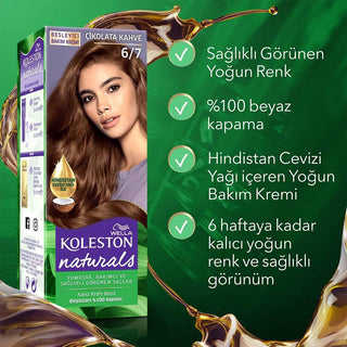 wella koleston naturals hair color packaging, wella koleston naturals chocolate brown application, wella koleston naturals ingredients, before and after using wella koleston naturals hair color Wella Koleston Naturals Hair Color - 6/7 Chocolate Brown for Women & Teenagers | 1.69 fl. oz. Wella Koleston Naturals 6/7 Chocolate Brown Hair Color wella, hair-color, chocolate-brown, koleston-naturals, hair-dye, coconut-oil, women, teenagers, ai-generated, coloring