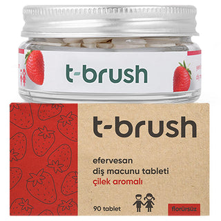 t-brush strawberry flavored toothpaste tablets, fluoride-free toothpaste tablets for kids, eco-friendly packaging for toothpaste tablets T-Brush Strawberry Flavored Toothpaste Tablets - Fluoride-Free for Kids & Sensitive Gums | 90 Tablets T-Brush Strawberry Fluoride-Free Toothpaste Tablets t-brush, toothpaste-tablets, kids-oral-care, fluoride-free, sensitive-gums, natural-toothpaste, vegan-friendly, travel-friendly, eco-friendly-packaging, ai-generated