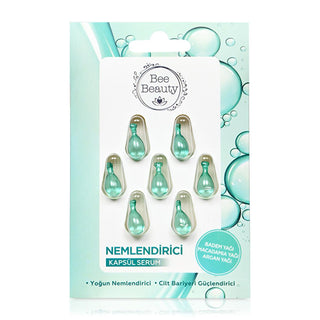 bee-beauty-moisturizing-serum-capsules-front-view, bee-beauty-moisturizing-serum-capsules-open, bee-beauty-moisturizing-serum-capsules-used-on-skin Bee Beauty Moisturizing Serum Capsules - 7-Count Set for Skin Hydration | Perfect for Skincare Lovers Bee Beauty Moisturizing Serum Capsules bee-beauty, moisturizing-serum, skin-care, hydration, beauty-products, argan-oil, skincare-lovers, serum-capsules, natural-beauty, ai-generated