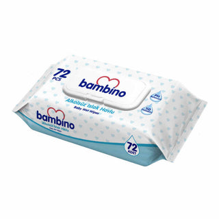 Bambino Alcohol-Free Wet Towels 72 Pieces Blue