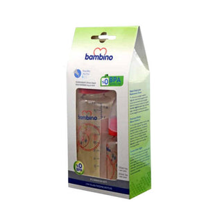 Bambino Double Glass Baby Bottle Set Red Elephant Slow Flow