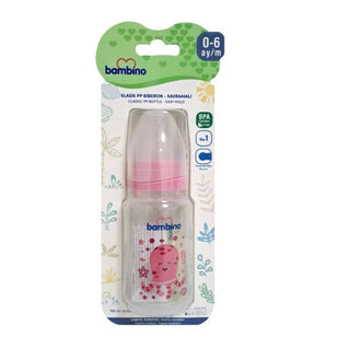 Bambino Oval PP Baby Bottle with Grip 150ml 0+ Months - Blue - Octopus
