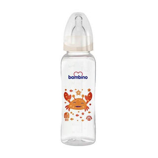 Bambino Oval PP Baby Bottle with Grip 250ml 0+ Months - Cream Crab