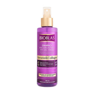 bioblas-kolajen-keratin-hair-conditioner, bioblas-hair-conditioner-200ml-bottle, bioblas-conditioner-in-use Bioblas Kolajen & Keratin Liquid Hair Conditioner - Nourishing Formula for Fine Hair | 200 ml Bioblas Kolajen Keratin Hair Conditioner 200 ml bioblas, hair-conditioner, kolajen, keratin, nourishing-hair-product, fine-hair-care, daily-use-hair-care, ai-generated, hair-repair, shiny-hair