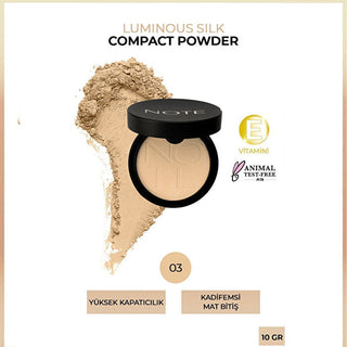 Note Luminous Silk Compact Powder 03 Medium Beige - Smooth Finish | Long-Lasting Makeup