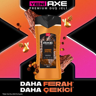 axe copper santal 3-in-1 shower gel, axe premium collection body hair face cleanser, axe shower gel bottle with refreshing scent Axe Premium Collection Copper Santal 3-in-1 Shower Gel - Refreshing Body, Hair & Face Cleanser | 300 ml Axe Copper Santal 3-in-1 Shower Gel - Premium Body Care axe, shower-gel, men-care, 3-in-1, body-wash, hair-wash, face-cleanser, copper-santal, men-products, ai-generated