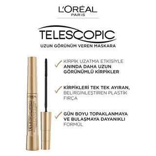 2 x L'Oreal Paris Telescopic High Precision Flexible 8ml Mascara - Black