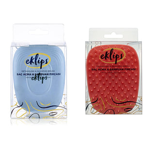 eklips hair detangling brush in assorted colors, close-up of eklips shampoo brush on wet hair Eklips Hair Detangling & Shampoo Brush - Gentle for All Hair Types | Assorted Colors Eklips Hair Detangling & Shampoo Brush hair-care, detangling-brush, shampoo-brush, scalp-massage, wet-hair-care, hair-tools, eklips, assorted-colors, gentle-brush, ai-generated