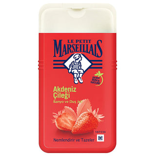 le-petit-marseillais-strawberry-shower-gel-bottle, le-petit-marseillais-strawberry-gel-application Le Petit Marseillais Strawberry Shower Gel - Refreshing Cleanser for All Skin Types | 8.45 fl. oz. Le Petit Marseillais Strawberry Shower Gel 250 ml le-petit-marseillais, strawberry-shower-gel, shower-gel, body-care, natural-fragrance, gentle-cleansing, skin-care, fruity-scent, bath-time, ai-generated