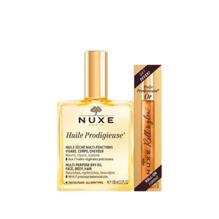 Nuxe Huile Prodigieuse 100ml + Prodigieux Or Roll-On Format 8ml Set