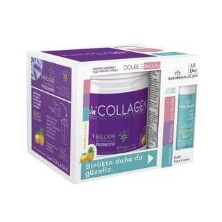 suda-collagen-double-beauty-powder-300g, suda-beauty-all-day-care-cream-50ml Suda Collagen Double Beauty - Powder Supplement and Free Cream | 300g + 50 ml Suda Collagen Double Beauty - 300g with Free Cream suda, collagen-supplement, beauty-skin-care, anti-aging-cream, moisturizer, hydrolyzed-collagen, vitamin-c, hyaluronic-acid, skincare-gift-set, ai-generated