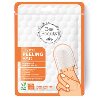 bee beauty crystal peeling pad packaging, using bee beauty crystal peeling pad on dry skin, bee beauty crystal peeling pad close up Bee Beauty Crystal Peeling Ped - Gentle Exfoliation for Dry & Sensitive Skin | 1 Pack Bee Beauty Crystal Peeling Ped - Exfoliate & Hydrate Skin bee-beauty, crystal-peeling-ped, exfoliation, dry-skin, sensitive-skin, makeup-remover, hydration, skincare, ai-generated, peeling-pad