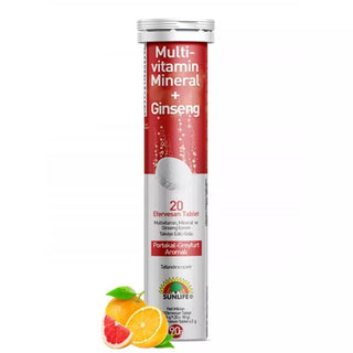 Sunlife Multi-Vitamin + Mineral + Ginseng 20 Effervescent Tablets