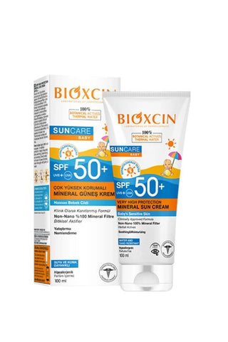 bioxcin suncare baby spf50 mineral sunscreen, 100ml tube of bioxcin baby sunscreen, bioxcin mineral sunscreen for babies Bioxcin Suncare Baby SPF50 - Mineral Sunscreen | 3.38 fl oz Bioxcin Suncare Baby SPF50 - Mineral Sunscreen bioxcin, baby-sunscreen, spf50, mineral-sunscreen, sun-care, sensitive-skin, parents, outdoor-protection, water-resistant, ai-generated