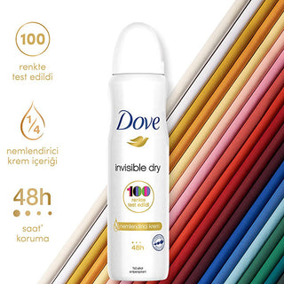 dove invisible dry antiperspirant deodorant 150 ml front view, dove invisible dry antiperspirant deodorant 150 ml back view Dove Invisible Dry Antiperspirant Deodorant - 150 ml Dove Invisible Dry Antiperspirant - 150 ml dove, invisible-dry, antiperspirant, deodorant, women, 48-hours-protection, moisturizing, no-stains, active-lifestyle, ai-generated