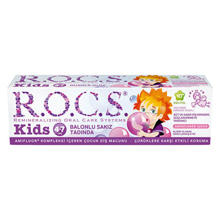ROCS Kids 4-7 Toothpaste Bubble Gum Flavor - Safe for Children | 3.4 oz