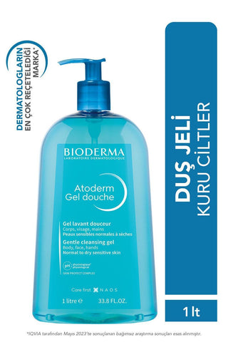Bioderma Atoderm: Gentle Shower Gel for Dry, Sensitive Skin - Soap-Free, Moisturizing Body Wash - 1 Liter Bioderma Atoderm Gentle Shower Gel - Dry & Sensitive Skin gentle shower gel, dry skin cleanser, sensitive skin wash, moisturizing body wash, soap-free shower gel, paraben-free body wash, children's body wash, atoderm shower gel, bioderma shower gel, 1 liter shower gel, shower gel, body wash, dry skin, sensitive skin, moisturizer, hydrating, soap-free, paraben-free, kids body wash, family body wash, dail