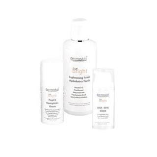 dermoskin be bright set, dermoskin be bright peptide complex moisturizer, dermoskin be bright aha bha cream, dermoskin be bright illuminating toner Dermoskin Be Bright Set - Anti-Aging Trio | 33ml + 200ml Dermoskin Be Bright Set - Anti-Aging Trio dermoskin, be-bright, anti-aging, skincare, moisturizer, toner, aha-bha, brightening, set, ai-generated