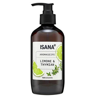Isana Vegan Liquid Hand Soap with Glycerin - Lemon & Thyme Scent, 11.87 fl oz - Eco-Friendly, Dermatologically Tested Isana Vegan Liquid Hand Soap - Lemon & Thyme, 11.87 fl oz liquid hand soap, vegan hand soap, lemon scented soap, thyme scented soap, glycerin soap, dermatologically tested soap, eco-friendly hand soap, recycled plastic packaging, gentle hand care, natural scents, skincare, sustainable products