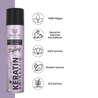 Ashley Joy Keratin & Amino Acid Hair Spray: Medium Hold, Soft Touch - For All Hair Types, 10.14 fl oz Ashley Joy Hair Spray: Medium Hold & Softness | Keratin-Infused hair spray, medium hold hair spray, keratin hair spray, amino acid hair spray, soft touch hair spray, hair styling product, all hair types hair spray, keratin, amino acid, soft touch, medium hold, all hair types, hair styling, styling product, hair care, anti-frizz, hair volume, hair texture, finishing spray, women's hair, hair products, beauty