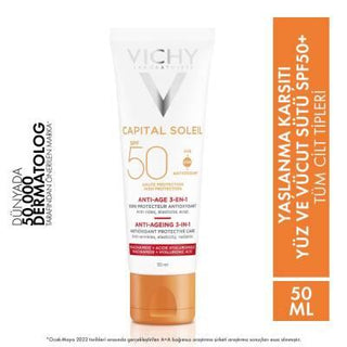 Vichy Capital Soleil SPF 50 Anti-Age Sunscreen: High Protection, Fights Aging, Vitamin C, Water Resistant - 50ml Vichy SPF 50 Anti-Age Sunscreen: High Protection & Youthful Skin SPF 50 anti-age sunscreen, SPF 50 sunscreen, Vichy sunscreen, sunscreen for aging skin, high protection sunscreen, sunscreen with vitamin C, anti-aging sun protection, water resistant sunscreen, sensitive skin sunscreen, sunscreen SPF 50, broad spectrum sunscreen, sunscreen, anti-aging, sun protection, vitamin C, water resistant, se