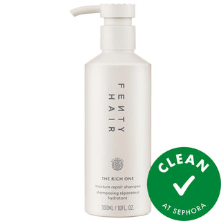 The Rich One Moisture Repair Shampoo by Fenty Beauty - Sulfate-Free, Color Safe, Vegan Hair Care Fenty Beauty Moisture Repair Shampoo - Sulfate-Free & Color Safe moisture repair shampoo, color safe shampoo, sulfate-free shampoo, vegan hair care, gluten-free hair care, cruelty-free shampoo, Fenty Beauty, hair care, shampoo, moisturizing shampoo, gentle shampoo, eco-friendly hair care, ethical hair care, luxurious hair care, ambery-floral scent, color-treated hair, dry hair, damaged hair