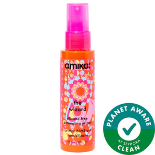 amika Mini The Wizard Detangling Hair Primer - Silicone-Free, Heat Protectant up to 450°F for All Hair Types amika Mini The Wizard Detangling Hair Primer - Silicone-Free & Heat Protectant silicone-free hair primer, heat protectant hair product, detangling hair primer, vegan hair care, gluten-free hair products, cruelty-free beauty products, squalane hair care, sea buckthorn hair benefits, hair care, hair styling, hair treatment, frizz reduction, heat protection, detangling, natural hair care, clean beauty, 